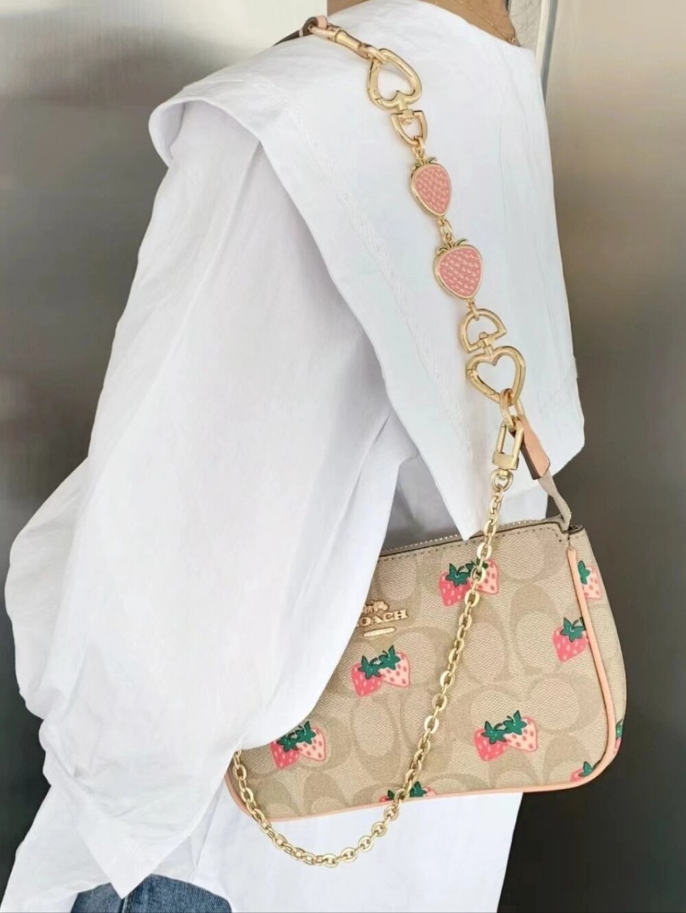 NWT Coach Nolita 19 In Signature With Strawberry Print CB603 - Picture 11 of 11